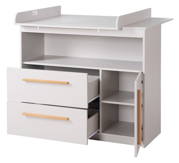 Svijetlo siva dječja komoda s promjenjivim stolom 107x98x75 cm Lea – Roba