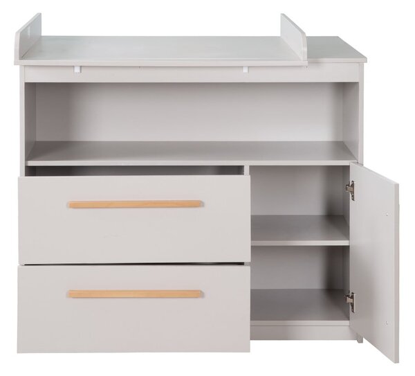 Svijetlo siva dječja komoda s promjenjivim stolom 107x98x75 cm Lea – Roba