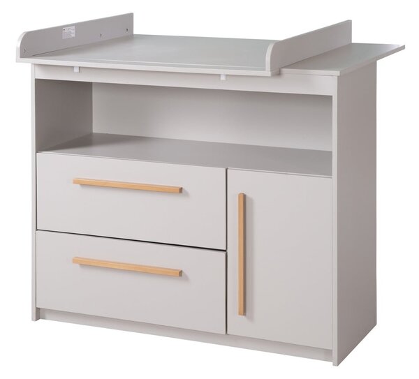 Svijetlo siva dječja komoda s promjenjivim stolom 107x98x75 cm Lea – Roba