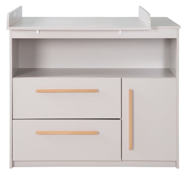 Svijetlo siva dječja komoda s promjenjivim stolom 107x98x75 cm Lea – Roba