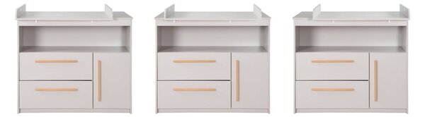 Svijetlo siva dječja komoda s promjenjivim stolom 107x98x75 cm Lea – Roba