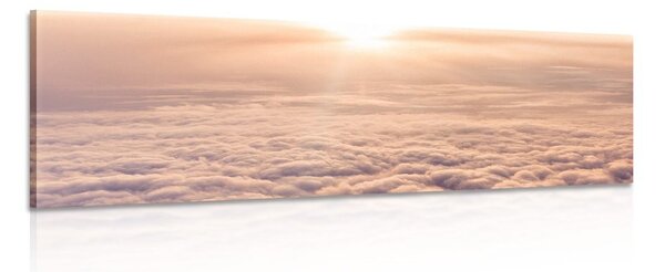 Slika zalazak sunca s prozora zrakoplova