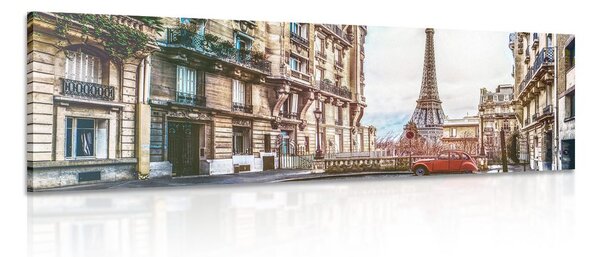 Slika pogled na Eiffelov toranj s ulice Pariza