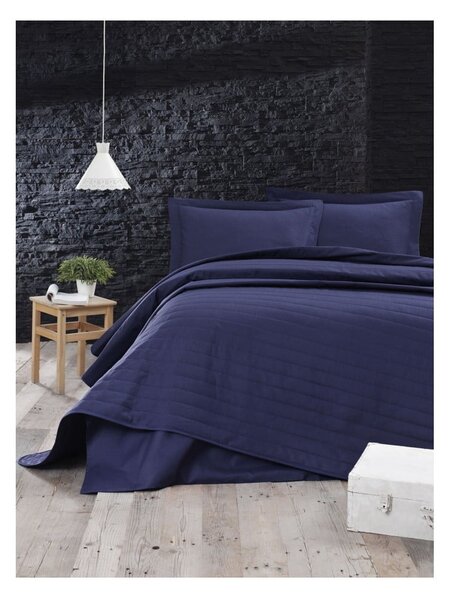 Black Friday - Plavi prošiven prekrivač za bračni krevet 220x240 cm Monart – Mijolnir