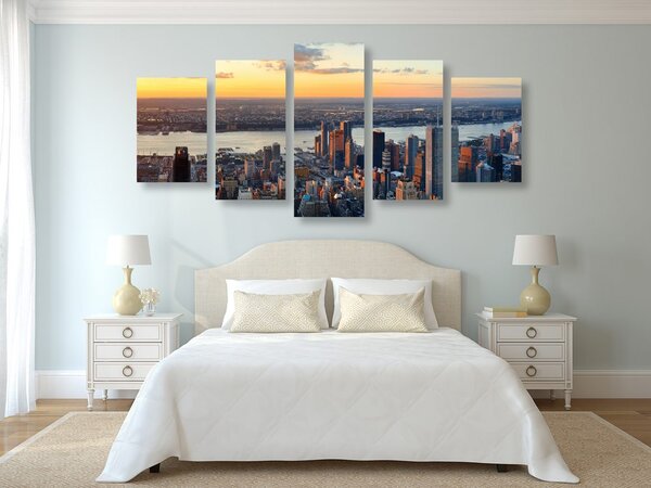 5-dijelna slika panorama grada New York
