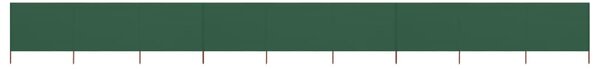 VidaXL Vjetrobran s 9 panela od tkanine 1200 x 80 cm zeleni