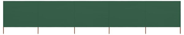 VidaXL Vjetrobran s 5 panela od tkanine 600 x 80 cm zeleni