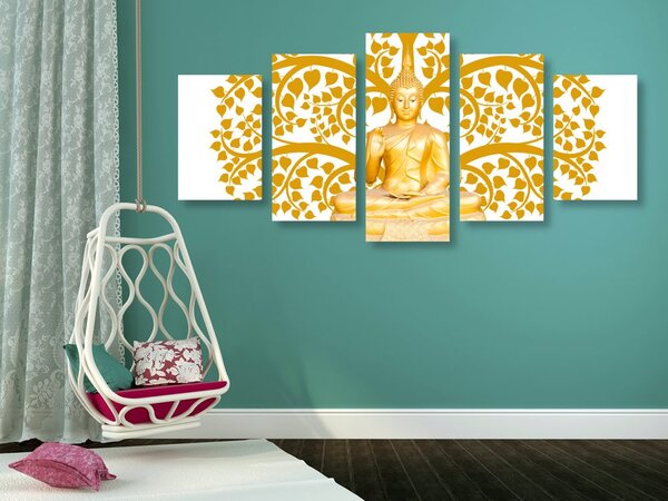 5-dijelna slika Buddha sa drvom života