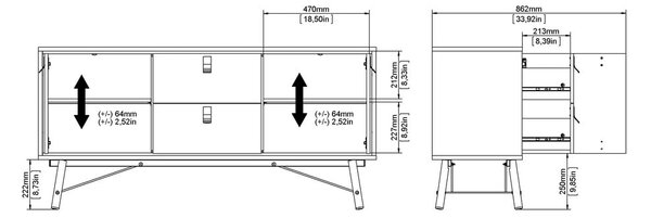 Komoda u dekoru hrasta u prirodnoj boji 150x72x40 cm Ry – Tvilum