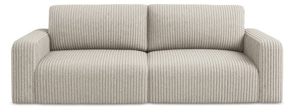 Bež sklopiva/s prostorom za odlaganje sofa od samta 252 cm Kona – Makamii