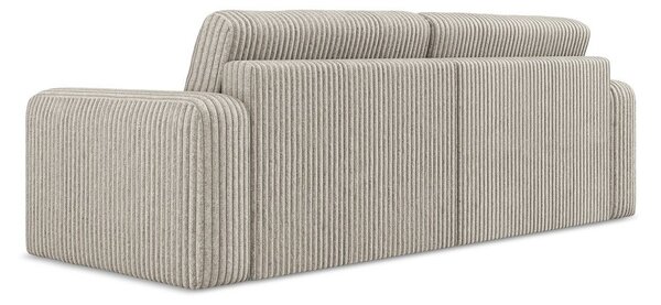 Bež sklopiva/s prostorom za odlaganje sofa od samta 252 cm Kona – Makamii