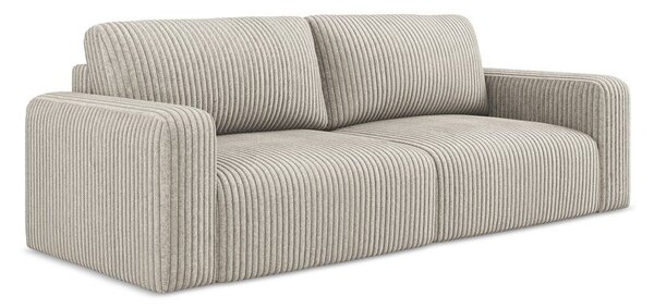 Bež sklopiva/s prostorom za odlaganje sofa od samta 252 cm Kona – Makamii