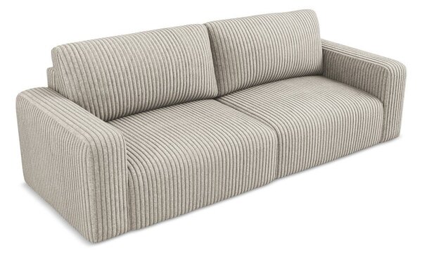 Bež sklopiva/s prostorom za odlaganje sofa od samta 252 cm Kona – Makamii