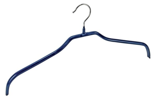 Set s 4 plave protuklizne vješalice za odjeću s kukicama Wenko Hanger Slim