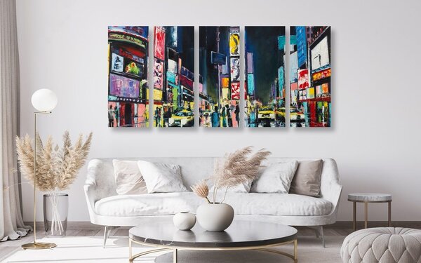 5-dijelna slika živopisni New York