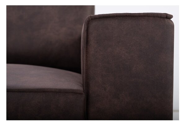 Smeđa sofa od imitacije kože 164 cm Copenhagen – Scandic
