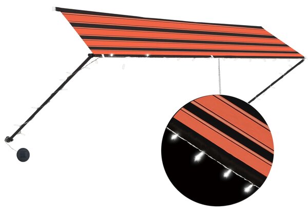 VidaXL Tenda na uvlačenje s LED svjetlima 400x150 cm narančasto-smeđa