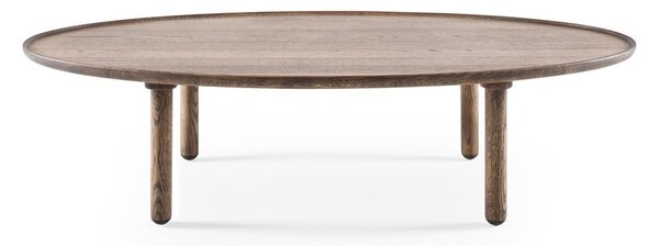 Smeđi stolić za kavu od punog hrasta 65x120 cm Mu – Gazzda
