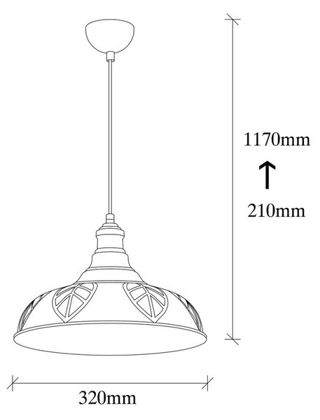 Viseća svjetiljka u brončanoj boji s metalnim sjenilom ø 31 cm Chandelier – Opviq lights