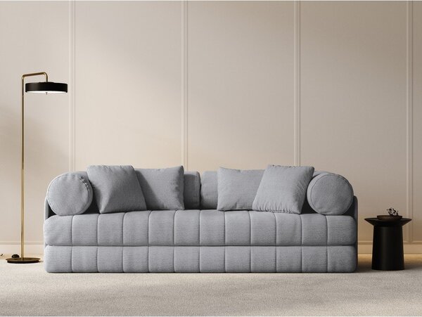 Svijetlo siva sklopiva sofa od bouclé tkanine 206 cm Kemi – Cosmopolitan Design