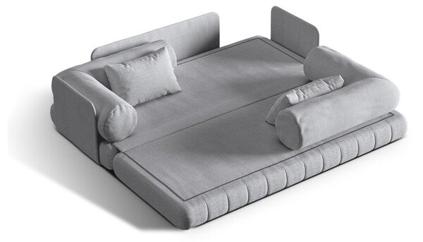 Svijetlo siva sklopiva sofa od bouclé tkanine 206 cm Kemi – Cosmopolitan Design