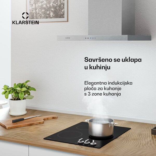 Klarstein Kochheld indukcijska ploča za kuhanje | Elegantna i snažna | 3 zone za kuhanje | 5700 W | 45 cm
