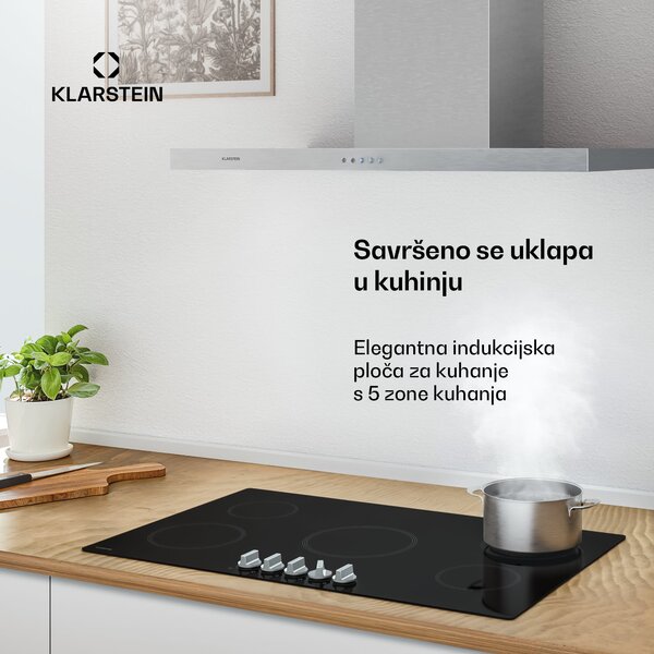Klarstein Kochheld indukcijska ploča za kuhanje | Elegantna i snažna | 5 zona za kuhanje | 8700 W | 90 cm