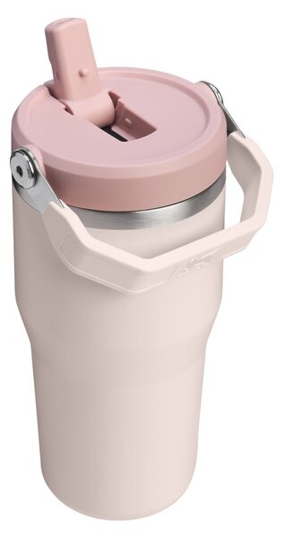 Svijetlo ružičasta termosica od nehrđajućeg čelika 600 ml IceFlow™ Flip Straw 2.0 Tumbler Rose Quartz – Stanley