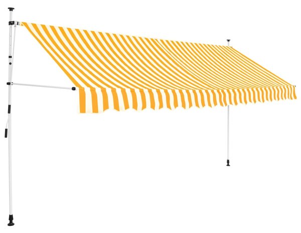 VidaXL Tenda na ručno uvlačenje 350 cm narančasto-bijela prugasta