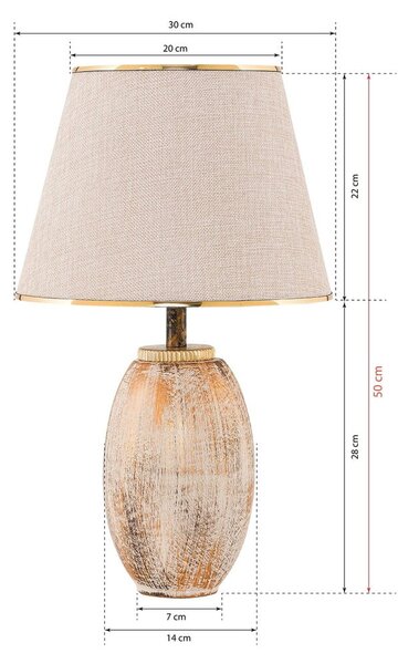 Krem/u zlatnoj boji stolna lampa s tekstilnim sjenilom (visina 50 cm) Yakamoz – Opviq lights