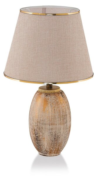 Krem/u zlatnoj boji stolna lampa s tekstilnim sjenilom (visina 50 cm) Yakamoz – Opviq lights