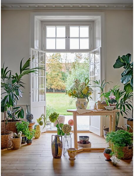 Pomoćni stol od masivnog kaučuka u prirodnoj boji 35x100 cm Serrone – Bloomingville