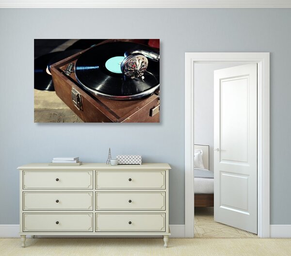 Slika gramofon s vinil pločom