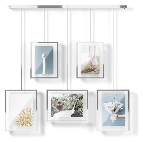 Metalni viseći okviri u setu 5 kom u srebrnoj boji 66x69 cm Exhibit – Umbra
