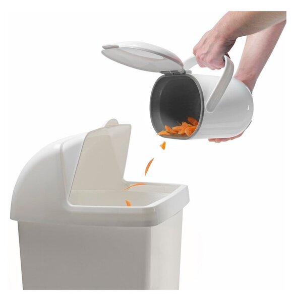 Bijelo-siva kanta za kompostabilni otpad Addis Caddy, 2,5 l