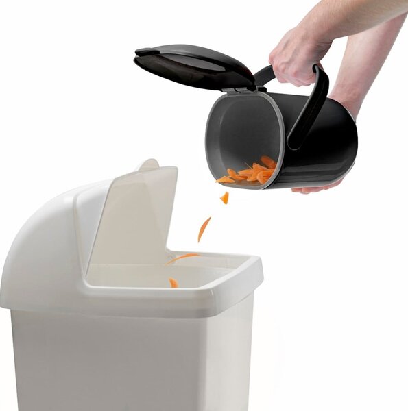 Crno-siva kanta za kompostabilni otpad Addis Caddy, 2,5 l