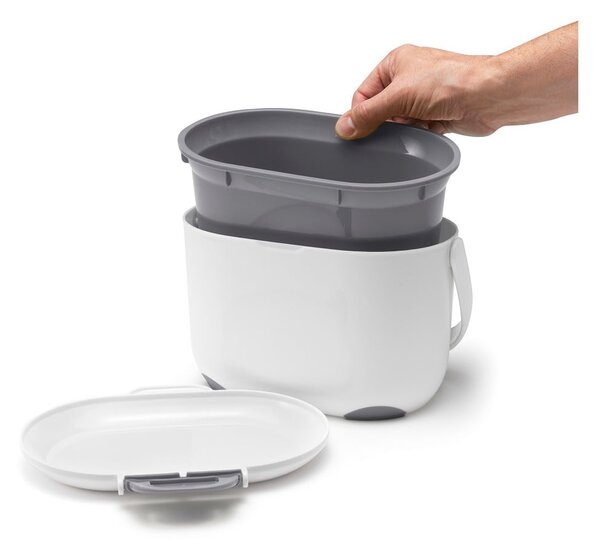 Bijelo-siva kanta za kompostabilni otpad Addis Caddy, 2,5 l