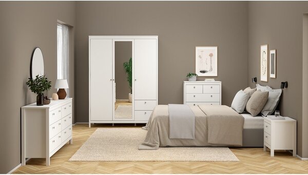 Bijeli ormar s ogledalom 150x199x58 cm Madrid – Tvilum