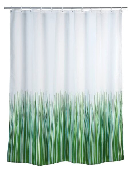 Zeleno-bijela tuš zavjesa Wenko Nature, 180 x 200 cm