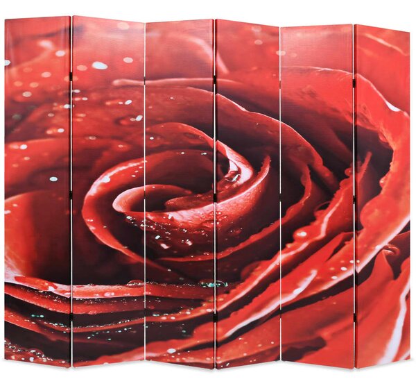 VidaXL Sklopiva sobna pregrada sa slikom crvene ruže 228 x 170 cm