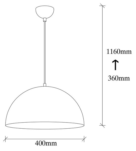 Crna viseća svjetiljka s metalnim sjenilom ø 40 cm Coppa – Opviq lights
