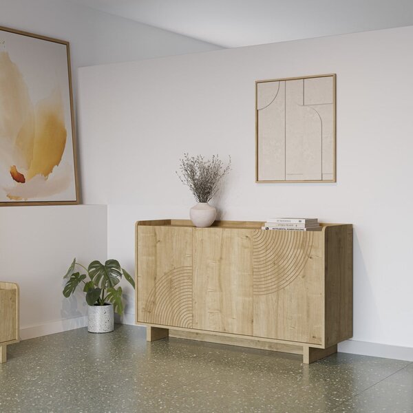 Komoda u dekoru hrasta u prirodnoj boji 140x80x40 cm Daira – Marckeric
