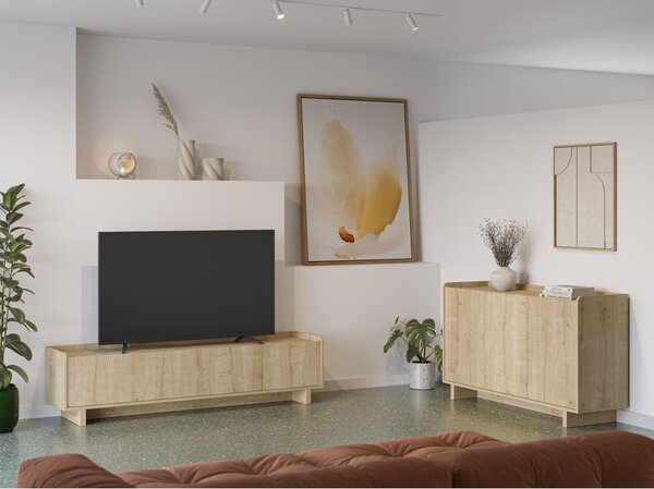 Komoda u dekoru hrasta u prirodnoj boji 140x80x40 cm Daira – Marckeric