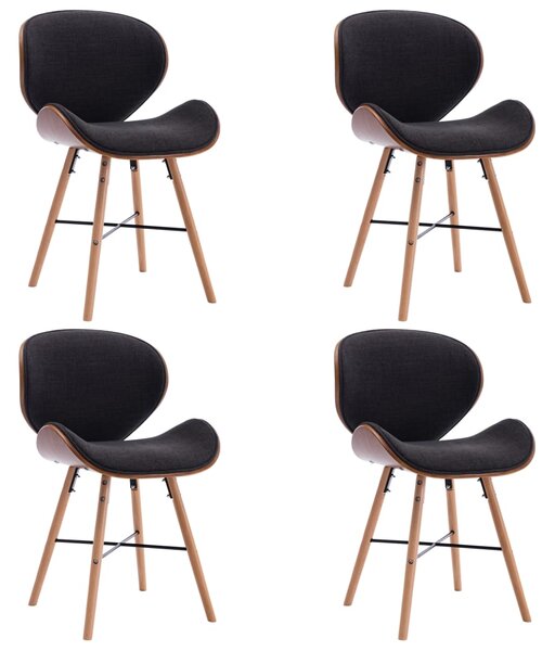 VidaXL Blagovaonske stolice od tkanine i savijenog drva 4 kom tamnosive