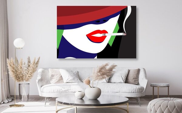 Slika žena u šeširu u pop-art stilu