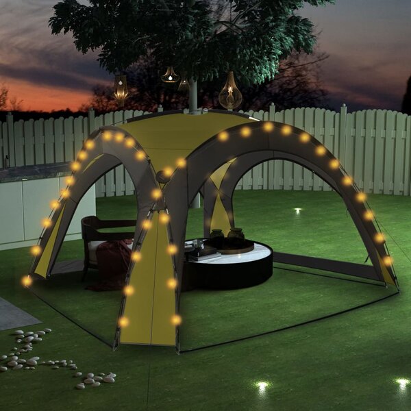 VidaXL Šator za zabave LED s 4 bočna zida 3,6 x 3,6 x 2,3 m zeleni