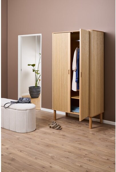 Ormar u dekoru hrasta u prirodnoj boji 100x200x55 cm Langley – Actona