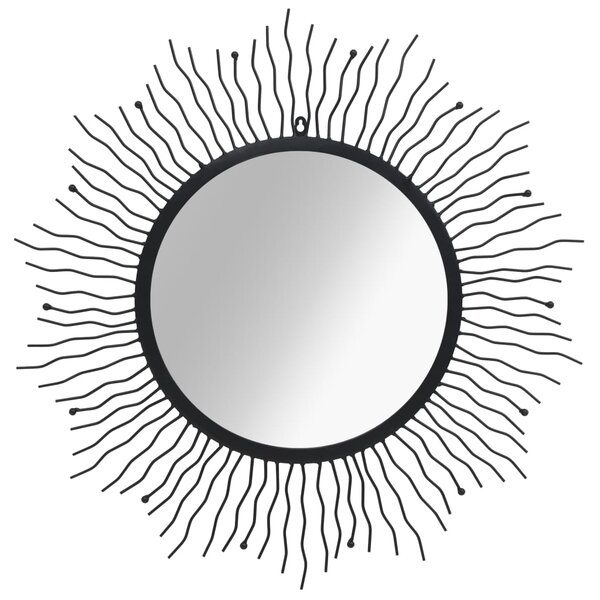 VidaXL Zidno ogledalo u obliku sunca 80 cm crno