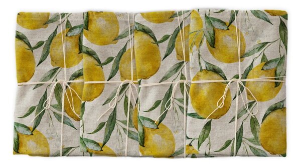 Set od 4 platnene salvete Really Nice Things Lemons, 43 x 43 cm