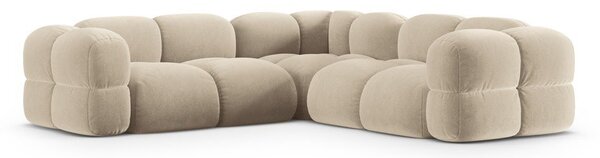 Bež baršunasti kutna garnitura Loretto – Cosmopolitan Design